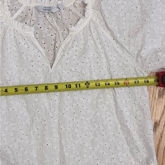 Paris Atelier & Other Stories white cotton eyelet loose-fit blouse puff sleeve 0 - Picture 3 of 11